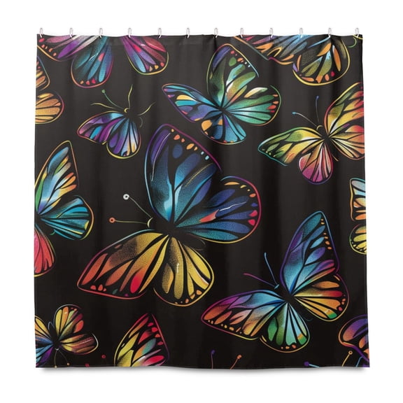 Dailycode Shower Curtain Liners 72x72in Water Resistant Machine Washable Rustproof Grommets Fabric Bath Curtain, Gorgeous Butterflies