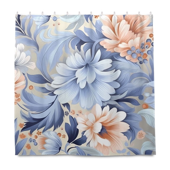 Dailycode Shower Curtain Liners 72x72in Water Resistant Machine Washable Rustproof Grommets Fabric Bath Curtain, Large Watercolor Flower