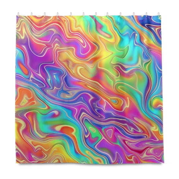 Dailycode Shower Curtain Liners 72x72in Water Resistant Machine Washable Rustproof Grommets Fabric Bath Curtain, Rainbow Tie-dye
