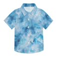 thumbnail image 1 of Dailycode Small Short Sleeve Button Down Shirts Abstract Blue Splashes Casual Shirt 3-10 Years, 1 of 9