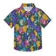 thumbnail image 1 of Dailycode Small Short Sleeve Button Down Shirts Abstract Colorful Pineapple Casual Shirt 3-10 Years, 1 of 9