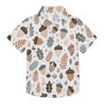 thumbnail image 1 of Dailycode Small Short Sleeve Button Down Shirts Acorn and Leaves Casual Shirt 3-10 Years, 1 of 9