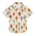 thumbnail image 1 of Dailycode Small Short Sleeve Button Down Shirts Autumn Trees Casual Shirt 3-10 Years, 1 of 9