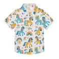 thumbnail image 1 of Dailycode Small Short Sleeve Button Down Shirts Baby Unicorns and Brid Casual Shirt 3-10 Years, 1 of 9