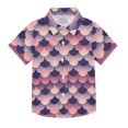 thumbnail image 1 of Dailycode Small Short Sleeve Button Down Shirts Beautiful Fish Scales Casual Shirt 3-10 Years, 1 of 9