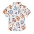 thumbnail image 1 of Dailycode Small Short Sleeve Button Down Shirts Beautiful Sea Shell Casual Shirt 3-10 Years, 1 of 9