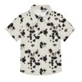 thumbnail image 1 of Dailycode Small Short Sleeve Button Down Shirts Black Cow Spots Casual Shirt 3-10 Years, 1 of 9