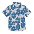 thumbnail image 1 of Dailycode Small Short Sleeve Button Down Shirts Blue Flowers with Petals Casual Shirt 3-10 Years, 1 of 9