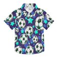 thumbnail image 1 of Dailycode Small Short Sleeve Button Down Shirts Blue Stars Football Casual Shirt 3-10 Years, 1 of 9