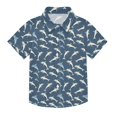thumbnail image 1 of Dailycode Small Short Sleeve Button Down Shirts Blue White Dolphins Casual Shirt 3-10 Years, 1 of 9