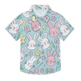 thumbnail image 1 of Dailycode Small Short Sleeve Button Down Shirts Bunny Rabbit and Daisy Flower Casual Shirt 3-10 Years, 1 of 9
