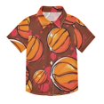thumbnail image 1 of Dailycode Small Short Sleeve Button Down Shirts Cartoon Basketball Casual Shirt 3-10 Years, 1 of 9