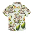 thumbnail image 1 of Dailycode Small Short Sleeve Button Down Shirts Cartoon Koala and Avocado Casual Shirt 3-10 Years, 1 of 9