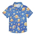 thumbnail image 1 of Dailycode Small Short Sleeve Button Down Shirts Cartoon Planets and Shooting Stars Casual Shirt 3-10 Years, 1 of 9