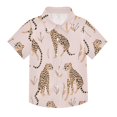 thumbnail image 1 of Dailycode Small Short Sleeve Button Down Shirts Cheetah Leopard Casual Shirt 3-10 Years, 1 of 9