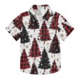 thumbnail image 1 of Dailycode Small Short Sleeve Button Down Shirts Christmas Tree with Plaid Casual Shirt 3-10 Years, 1 of 9