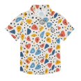 thumbnail image 1 of Dailycode Small Short Sleeve Button Down Shirts Colorful Spots Casual Shirt 3-10 Years, 1 of 9