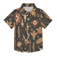 thumbnail image 1 of Dailycode Small Short Sleeve Button Down Shirts Cowboy Hat Cactus Cow Skull Casual Shirt 3-10 Years, 1 of 9