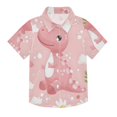 thumbnail image 1 of Dailycode Small Short Sleeve Button Down Shirts Cute Dinosaur with Daisy Casual Shirt 3-10 Years, 1 of 9