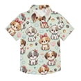 thumbnail image 1 of Dailycode Small Short Sleeve Button Down Shirts Cute Dog Paw Heart Cloud Casual Shirt 3-10 Years, 1 of 9