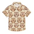 thumbnail image 1 of Dailycode Small Short Sleeve Button Down Shirts Cute Happy Groundhog Casual Shirt 3-10 Years, 1 of 9
