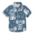 thumbnail image 1 of Dailycode Small Short Sleeve Button Down Shirts Cute Koalas and Leaf Casual Shirt 3-10 Years, 1 of 9