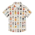 thumbnail image 1 of Dailycode Small Short Sleeve Button Down Shirts Cute Little Various Costumes People Casual Shirt 3-10 Years, 1 of 9