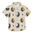 thumbnail image 1 of Dailycode Small Short Sleeve Button Down Shirts Cute Moon and Stars Casual Shirt 3-10 Years, 1 of 9