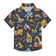 thumbnail image 1 of Dailycode Small Short Sleeve Button Down Shirts Excavator and Construction Machinery Casual Shirt 3-10 Years, 1 of 9