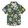 thumbnail image 1 of Dailycode Small Short Sleeve Button Down Shirts Football Star Green Flow Casual Shirt 3-10 Years, 1 of 9