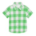 thumbnail image 1 of Dailycode Small Short Sleeve Button Down Shirts Green White Gingham Casual Shirt 3-10 Years, 1 of 9