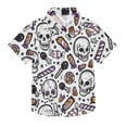 thumbnail image 1 of Dailycode Small Short Sleeve Button Down Shirts Halloween Candy Skull Star Casual Shirt 3-10 Years, 1 of 9