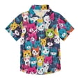 thumbnail image 1 of Dailycode Small Short Sleeve Button Down Shirts Laugh Cats Face Casual Shirt 3-10 Years, 1 of 9