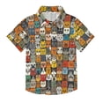 thumbnail image 1 of Dailycode Small Short Sleeve Button Down Shirts Many Cats Face Casual Shirt 3-10 Years, 1 of 9