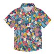 thumbnail image 1 of Dailycode Small Short Sleeve Button Down Shirts Midsummer Meadows Flower Casual Shirt 3-10 Years, 1 of 9