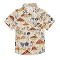thumbnail image 1 of Dailycode Small Short Sleeve Button Down Shirts Mushroom and Herb Casual Shirt 3-10 Years, 1 of 9