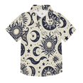 thumbnail image 1 of Dailycode Small Short Sleeve Button Down Shirts Mystical Sun Moon Star Zodiac Casual Shirt 3-10 Years, 1 of 9
