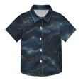 thumbnail image 1 of Dailycode Small Short Sleeve Button Down Shirts Navy Blue and Gold Marble Casual Shirt 3-10 Years, 1 of 9