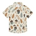 thumbnail image 1 of Dailycode Small Short Sleeve Button Down Shirts Palm Leaves and Acorn Casual Shirt 3-10 Years, 1 of 9
