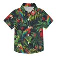 thumbnail image 1 of Dailycode Small Short Sleeve Button Down Shirts Parrot Birds in Jungle Casual Shirt 3-10 Years, 1 of 9