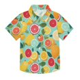 thumbnail image 1 of Dailycode Small Short Sleeve Button Down Shirts Pear Orange Tomato Casual Shirt 3-10 Years, 1 of 9
