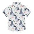 thumbnail image 1 of Dailycode Small Short Sleeve Button Down Shirts Pigeon and Leaf Casual Shirt 3-10 Years, 1 of 9