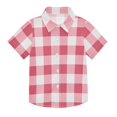 thumbnail image 1 of Dailycode Small Short Sleeve Button Down Shirts Pink Red Gingham Casual Shirt 3-10 Years, 1 of 9