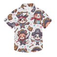 thumbnail image 1 of Dailycode Small Short Sleeve Button Down Shirts Pirate Bear and Book Casual Shirt 3-10 Years, 1 of 9