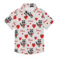 thumbnail image 1 of Dailycode Small Short Sleeve Button Down Shirts Raccoon and Love Heart Casual Shirt 3-10 Years, 1 of 9