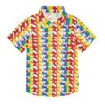 thumbnail image 1 of Dailycode Small Short Sleeve Button Down Shirts Rainbow Hounds Tooth Casual Shirt 3-10 Years, 1 of 9