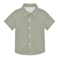 thumbnail image 1 of Dailycode Small Short Sleeve Button Down Shirts Sage Green Casual Shirt 3-10 Years, 1 of 9