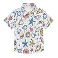 thumbnail image 1 of Dailycode Small Short Sleeve Button Down Shirts Seashells and Coral Casual Shirt 3-10 Years, 1 of 9