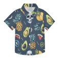 thumbnail image 1 of Dailycode Small Short Sleeve Button Down Shirts Skull Pineapple Avocado Casual Shirt 3-10 Years, 1 of 9