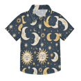 thumbnail image 1 of Dailycode Small Short Sleeve Button Down Shirts Sleeping Sun and Moon Casual Shirt 3-10 Years, 1 of 9